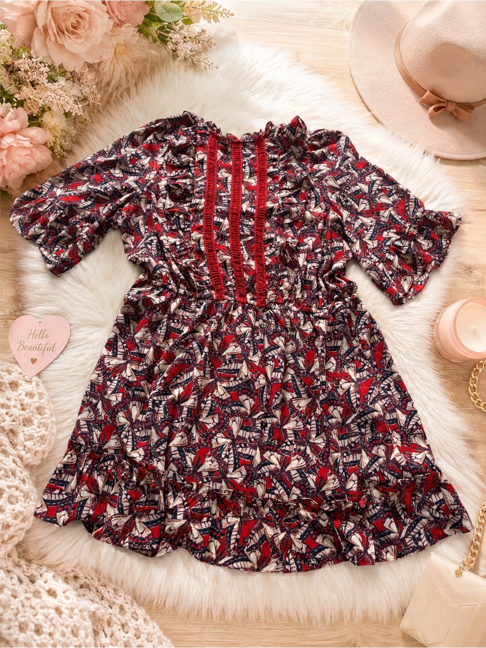 Happy X Place by Kate Hudson boho butterfly print dress 🦋✨